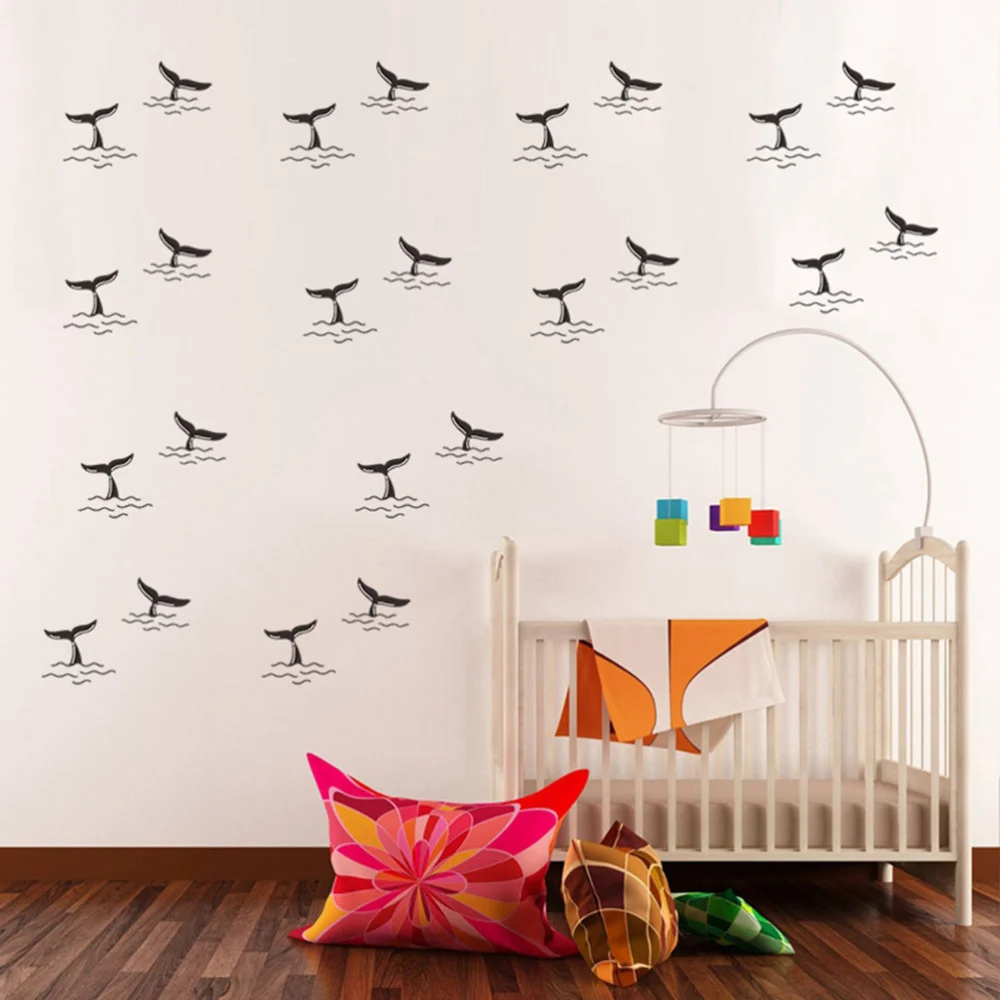 

Whale Tail Wall Decals Sticker DIY Home Decor Mural Stickers for Living Room Kitchen