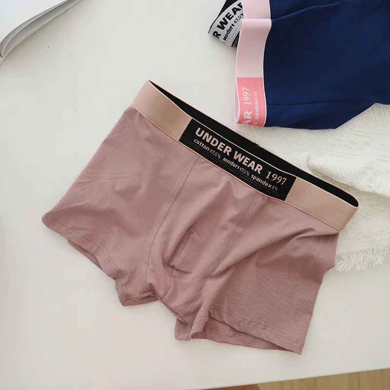 Мужские трусы-боксеры розовые трусы из мягкой вискозы не оставляющие следов