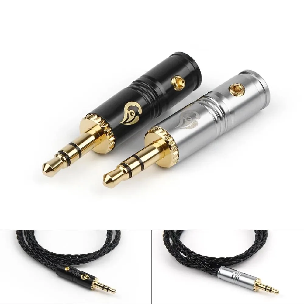 

Audio Jack 3.5mm Stereo Earphone Plug 3 Pole Copper Gold Plated HiFi Headphone Adapter 6.0mm Wire Hole Minijack Solder Connector