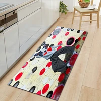 simple and stylish modern style doormat washable kitchen carpet non slip bath long mat living room decoration home flannel rug