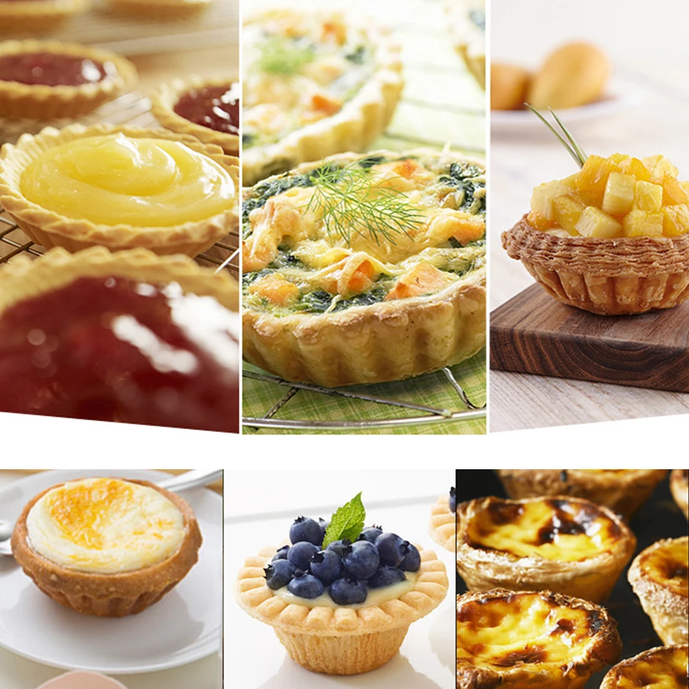 

6/12/20pcs Non-stick Tart Quiche Flan Pan Mold Egg Tart Mold Cake Mold Cupcake Egg Tart Tartlet Baking Mold Muffin Cup Pizza Pan