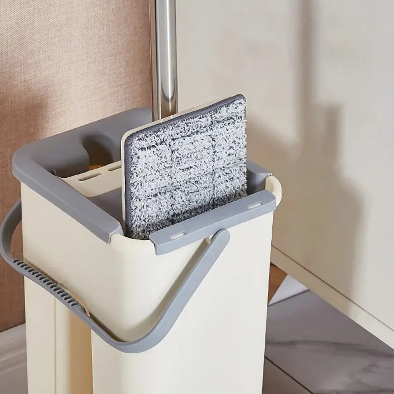 

Portable Hand Free Mop Flat Squeeze Lazy Mops Microfiber Replacement Pad 360 Rotating Wet or Dry Home Kitchen Cleaning Tool