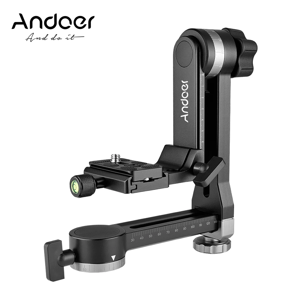 

Andoer Heavy Duty 360° Panoramic Gimbal Tripod Head 1/4 Inch & 3/8 Inch Screw Quick Release Plate Bubble Level for DSLR Cameras