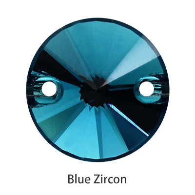Blue Zircon PIPATIAN круглые блестящие свежий Цвет K9 стеклянные риволи пришить стразы плоские стразы с украшением в виде кристаллов пуговицы для шитья на изготовление одежды - Цвет: Blue Zircon