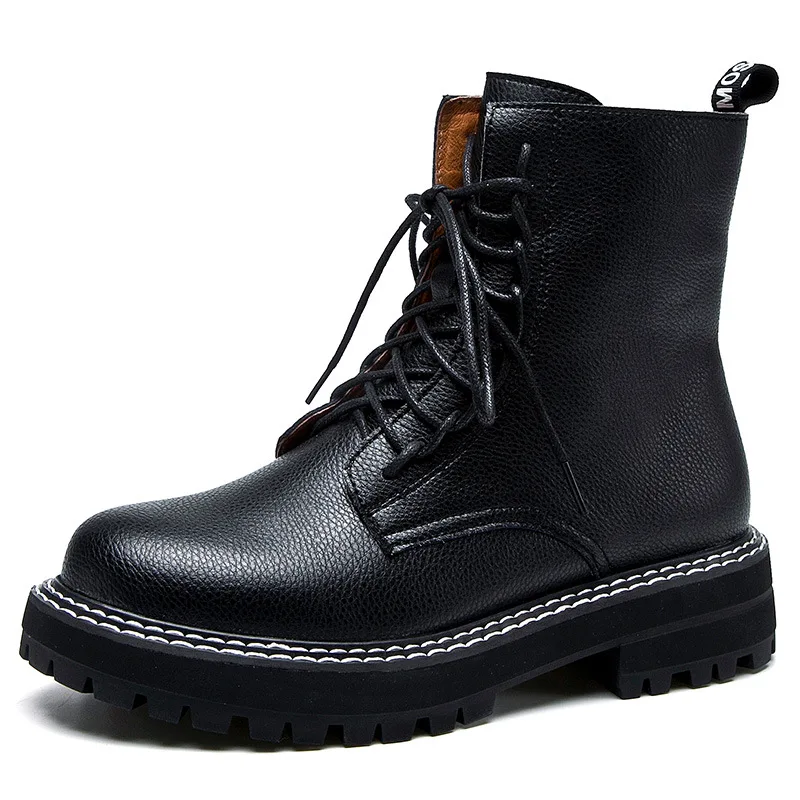 Women's Boots Plus Velvet Martin Boots Women 2020 New Wild Motorcycle Thick Heel Short Boots Autumn and Winter Single Boots