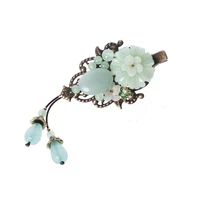 ancient style coloured glaze hairpin hair jewelry enamel barrettes aventurine hair accessories ornaments ethnic head clip