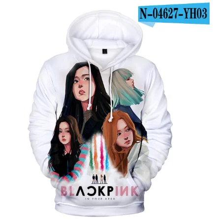 Оранжевый Корейская толстовка Kpop, черно-розовая толстовка с капюшоном, Женская толстовка в стиле хип-хоп, 3D принт, черный, розовый, с капюшоном, повседневные, черно-розовые пуловеры, одежда - Цвет: Оранжевый