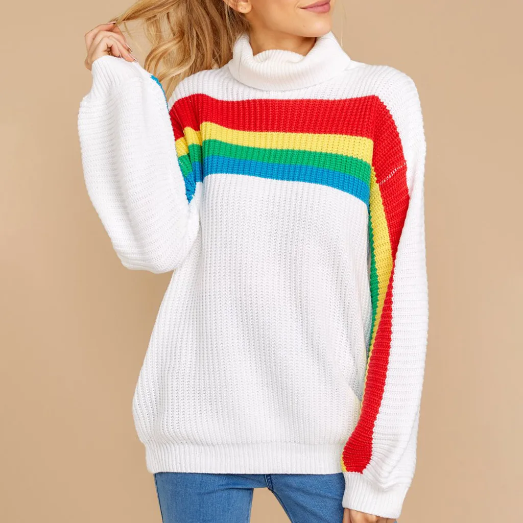 Женские свитера Модный осенне-зимний женский вязаный свитер с длинным рукавом в