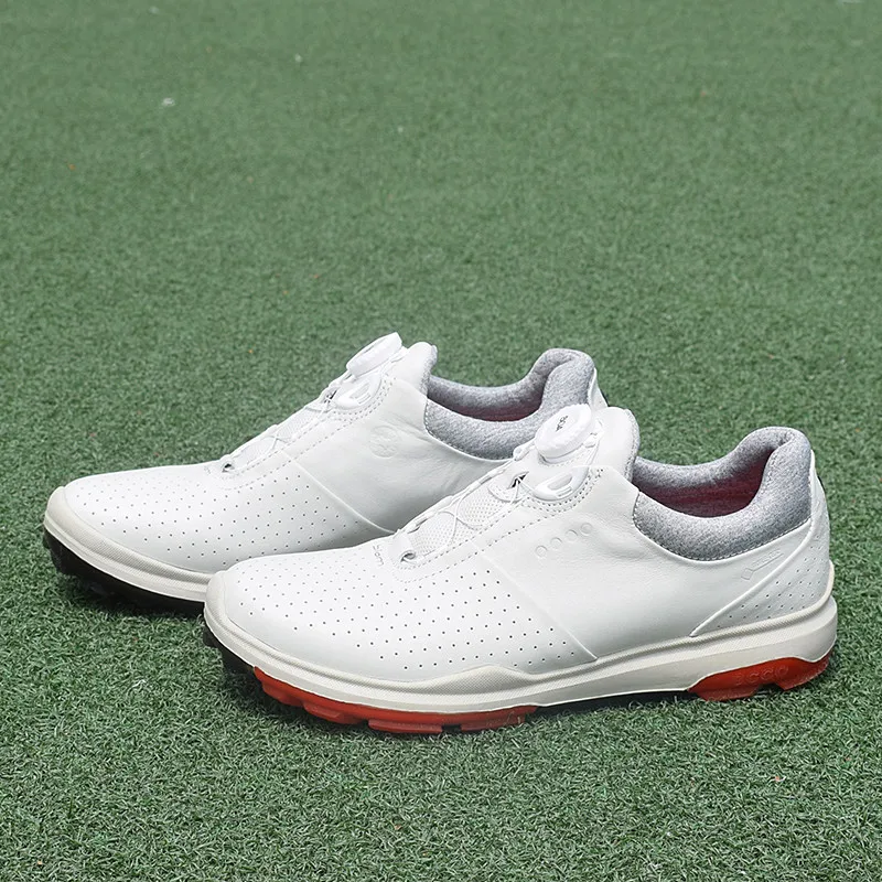 

Genuine Leather Golf Shoes for Men Brand Outdoor Golf Training Sneakers Black White Quick Lacing Golfing Trianers Man