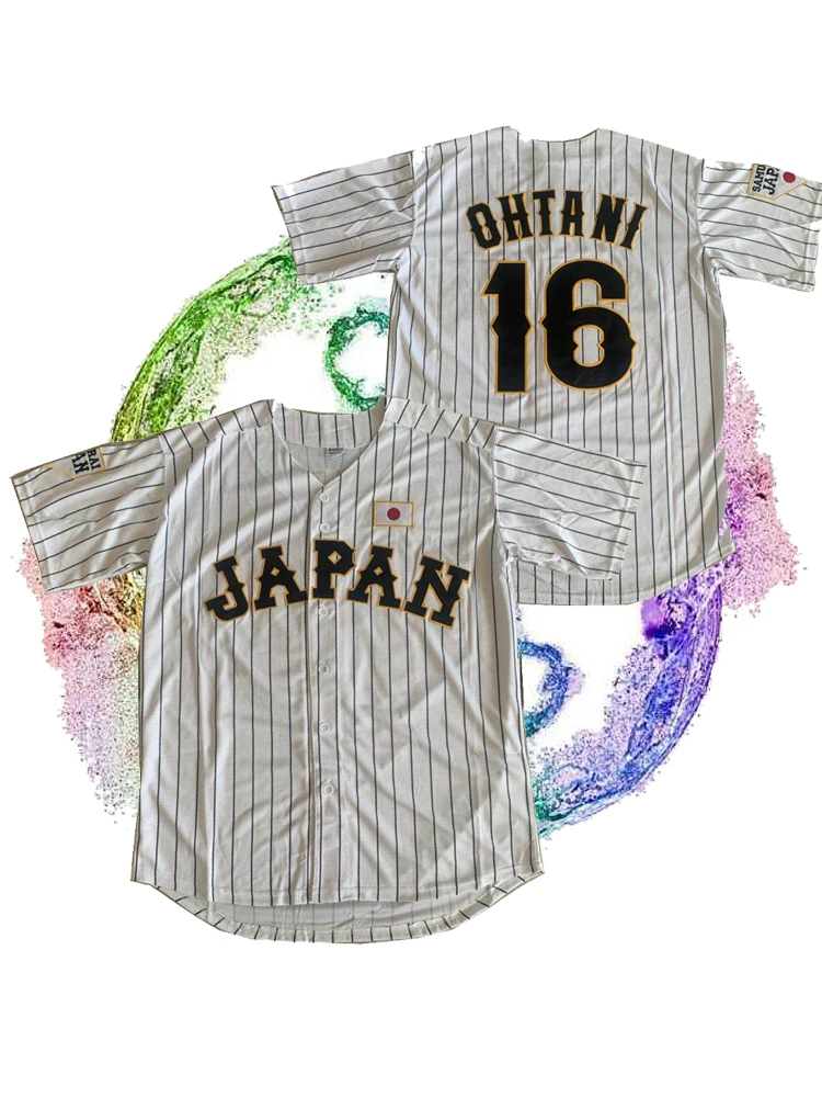 Your Team Custom Ohtani 16 Japan Samurai Black Baseball Jersey for Men, Men's, Size: Medium, White