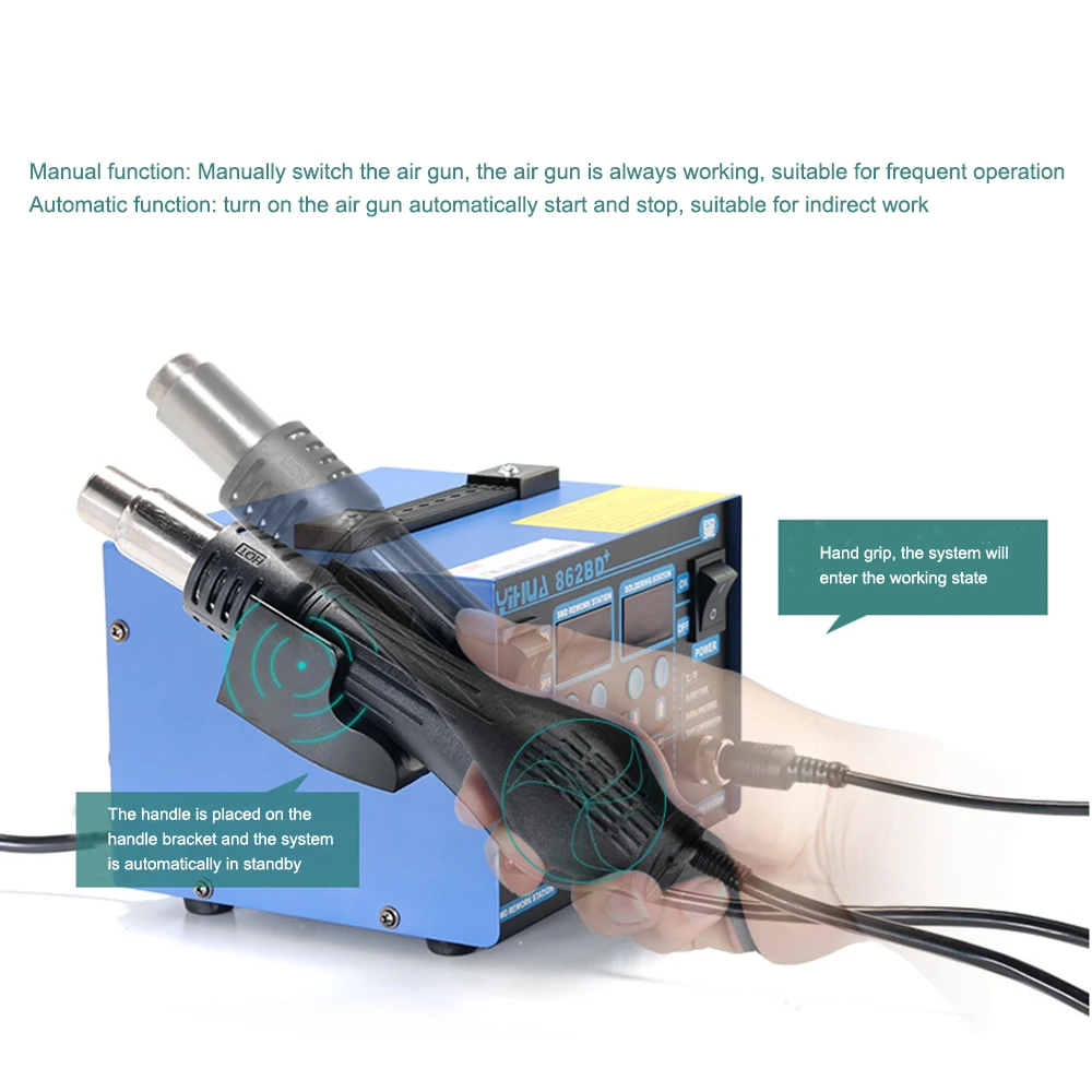 hot air soldering station 2 in1 862BD+ quick BGA rework Digital anti-staticHot desoldering tools | Инструменты
