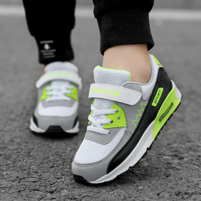School Boys Sport Sneakers Kids Air Cushion  Running Shoes Children Breathable Mesh Walking Tenis Casual Shoes for Girl Non-Slip