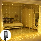 Светодиодная сетчатая гирлянда 31 В, безопасное напряжение 192 светодиода 3х2 м, Декоративная гирлянда для окон и сада на Рождество и свадьбу
