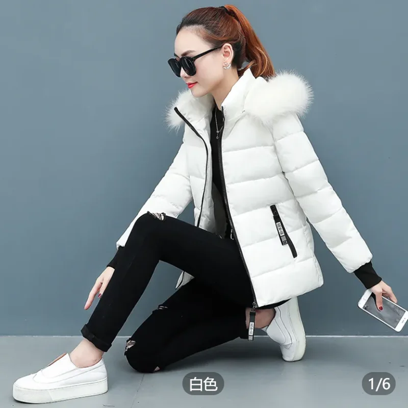 Женская зимняя модная теплая Толстая однотонная короткая стильная пуховая парка