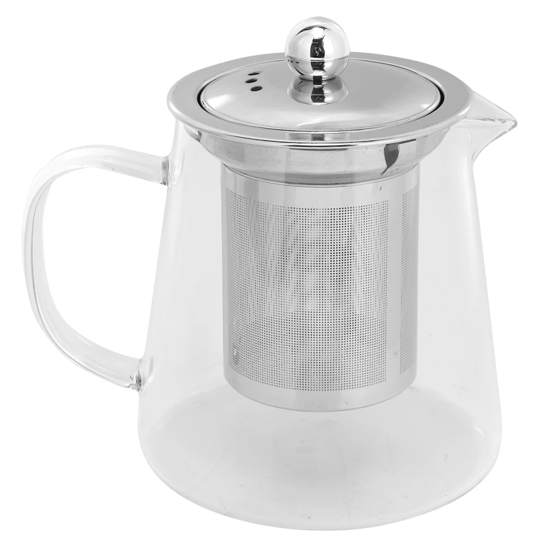 

5Sizes Good Clear Borosilicate Glass Teapot With 304 Stainless Steel Infuser Strainer Heat Coffee Tea Pot Tool Kettle Set