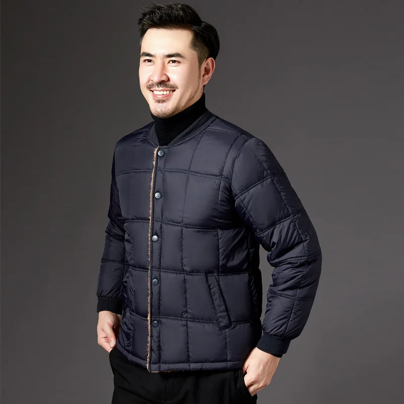 ZOGAA Down Cotton Vest Men's Autumn And Winter New Style Men's Plus Velvet Thick Cotton Vest Waistcoat Large Size Warm Liner