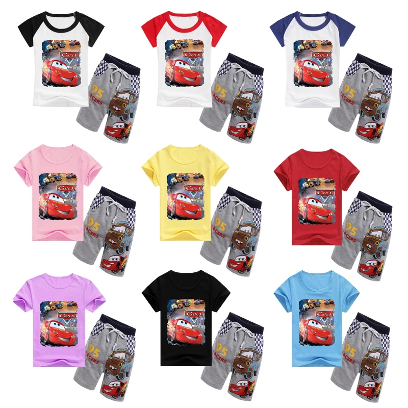Новинка летняя одежда для маленьких мальчиков детский топ с принтом Тачки и