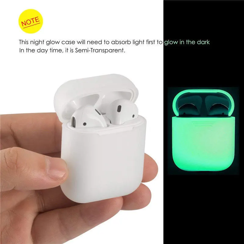 Светящийся силиконовый чехол для AirPods 1:1 Apple Air Pods Bluetooth Беспроводная коробка