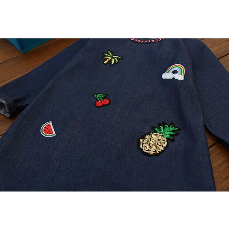 Детское джинсовое платье для девочек весенне-осеннее повседневное Тканое с