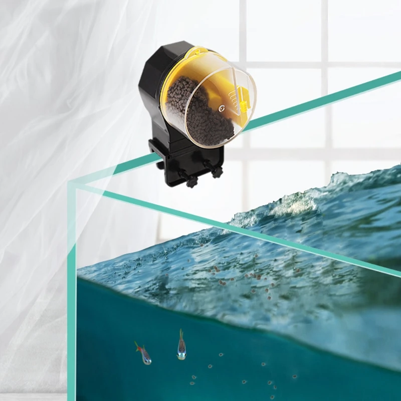 Automatic Aquarium Intelligent Fish Feeder Adjustable Clamp Base Food Timer Dispenser Auto Feeding for Small Tank | Дом и сад