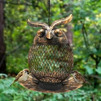 wrought iron owl hummingbird bird feeder outdoor garden decor pet supplies birds accessories food drinkers for bird