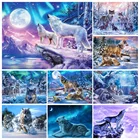 5D DIY алмазная живопись животное зимний волк Набор для вышивки квадратнаякруглая мозаичная картина роспись домашнее украшение настенные наклейки