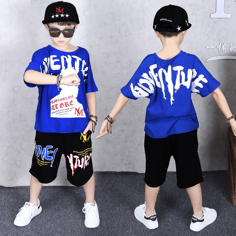 

Children Clothes 3-14 Year Boys Costume Tracksuit Sport Suit Cotton T-shirt Shorts 2PCS Kids Summer Clothing Set Outfits