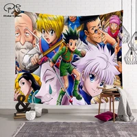 full time hunter anime pattern funny cartoon blanket tapestry 3d printed tapestrying rectangular home decor wall hanging style 1