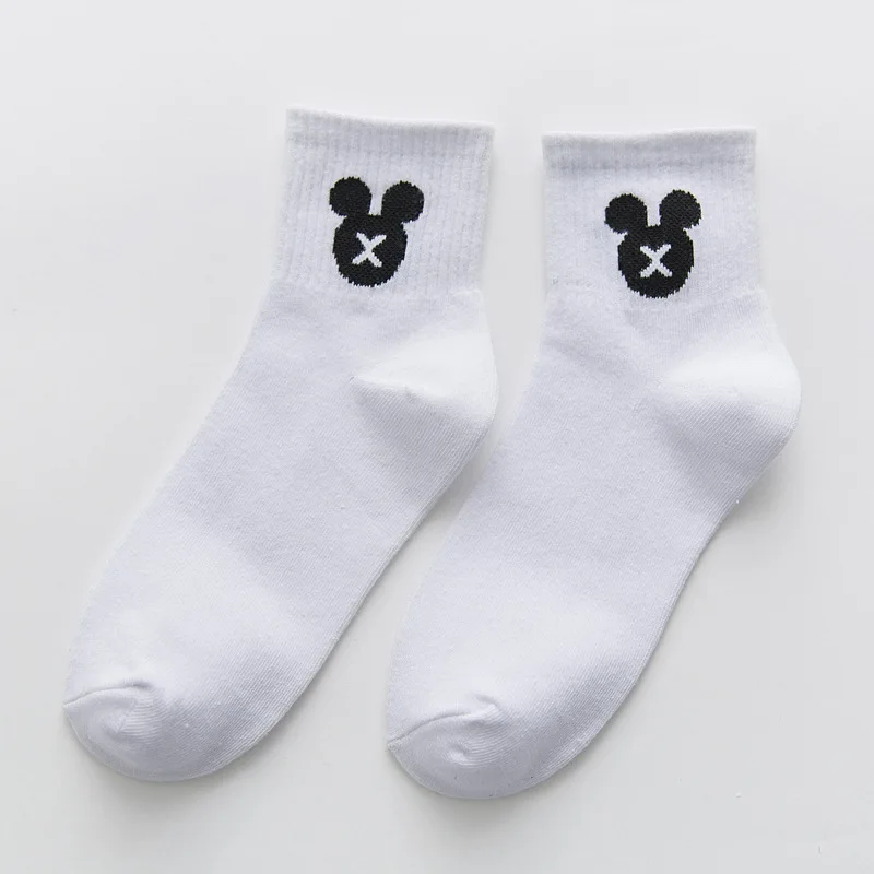 

Disney 1 pair Mickey expression pattern breathable fresh and funny wind Women socks solid color socks adult socks