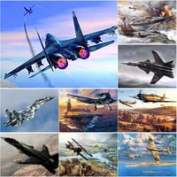 new 5d diy diamond painting full square round drill fighter diamond embroidery aircraft cross stitch crafts home decor art gift