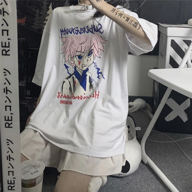 

Hip Hop T-shirt Streetwear Tops Women INS Trendy Harajuku Short Sleeve Couple T-Shirt Summer Women Print T shirt Tops Girl