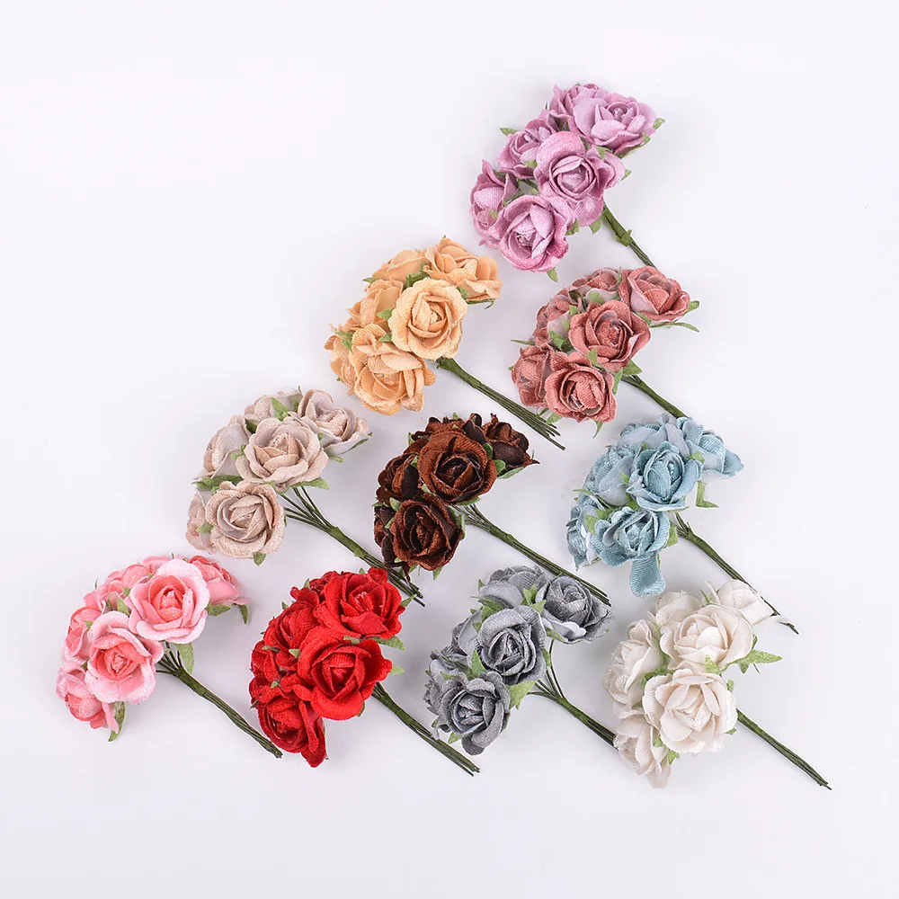 2 шт. искусственный цветок 10 см Шелковая Роза голова цветка свадьба Рождество