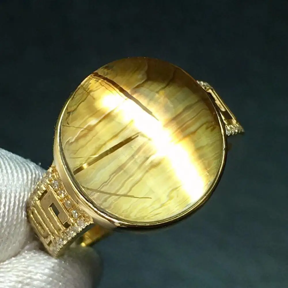 Ювелирные изделия из настоящего 18-каратного золота натуральный рутилированный