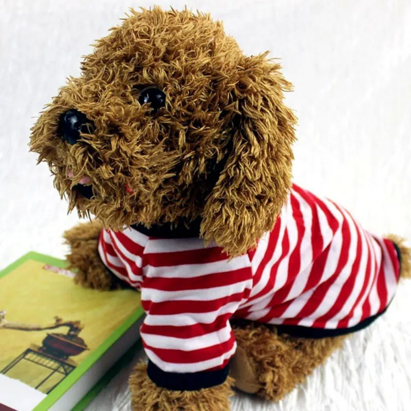 Летняя рубашка для собак в классическую полоску одежда маленьких футболка