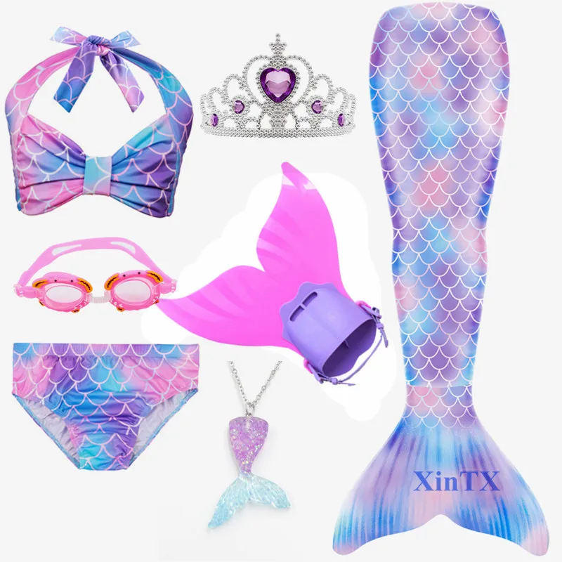 4 шт./компл. Детские Моноласты русалки хвосты для купания детские маскарадные