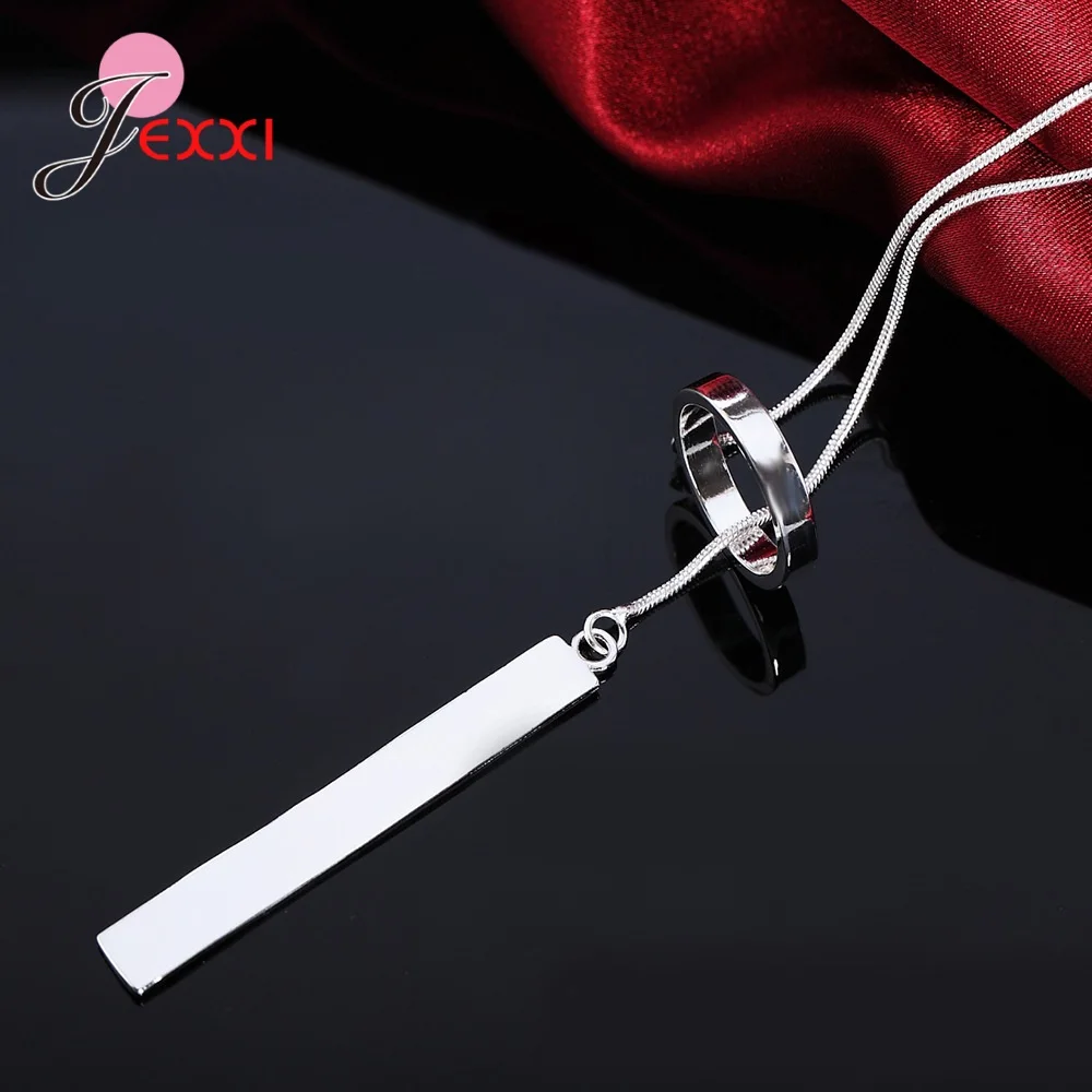 

Hot Sale Women Girls New Fashion 925 Sterling Silver Long Necklaces Fast Delivery Wedding Engagement Party Jewelry
