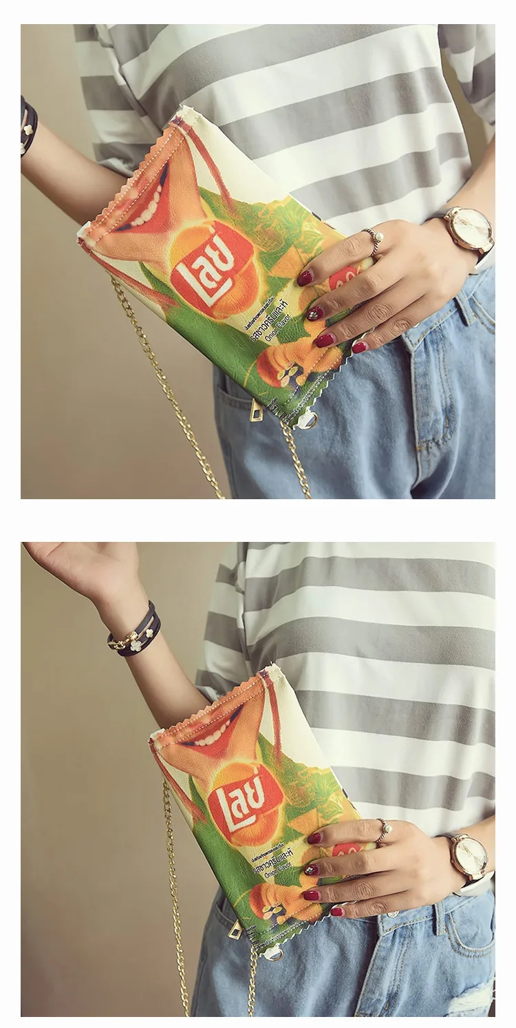 Новая креативная женская сумка милые и странные сумки Potato Chips с цепочкой на одно