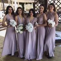 violet elegant formal wedding bridesmaid dress deep v neck pleat floor length long evening party robe gown tailor made new