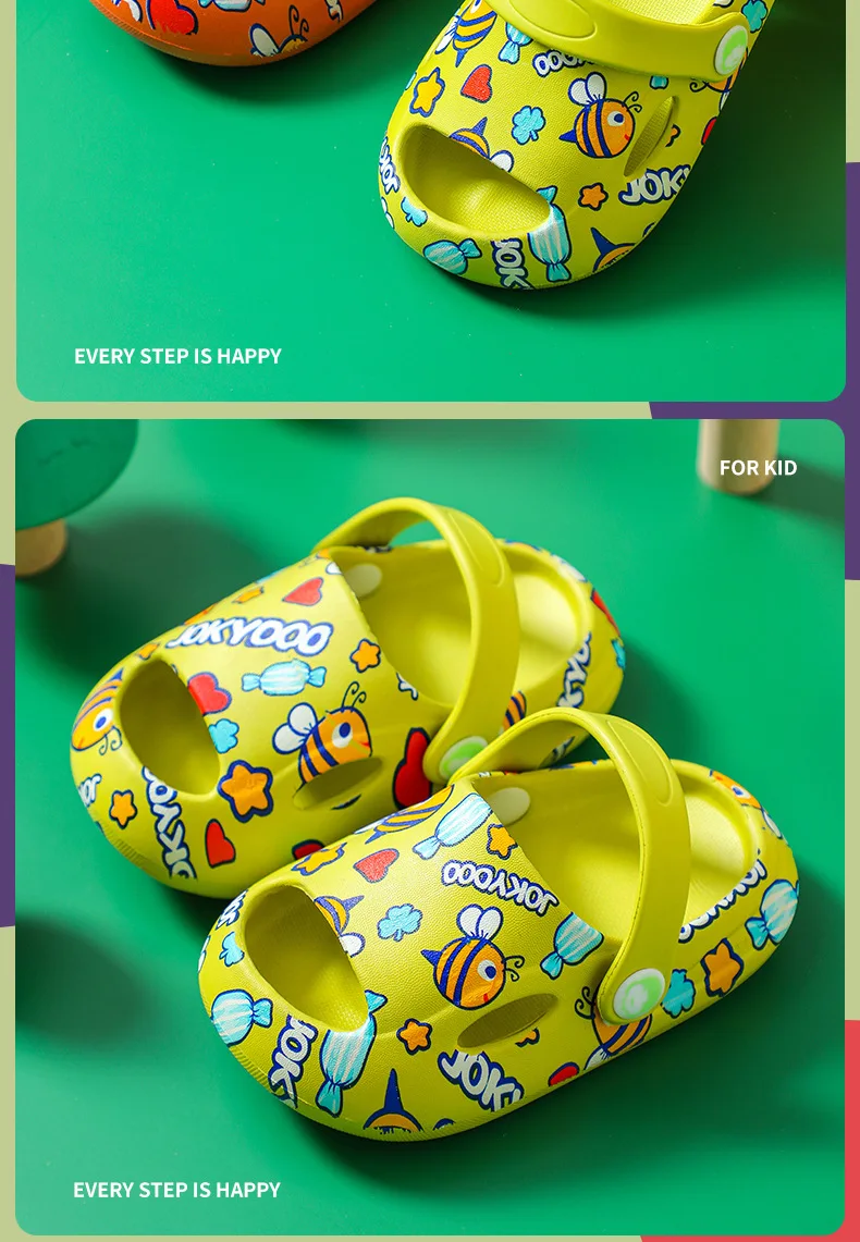 

Kids Hole Shoes Anti-Collision Slippers Non-Slip Soft Bottom Baby Bath Sandals