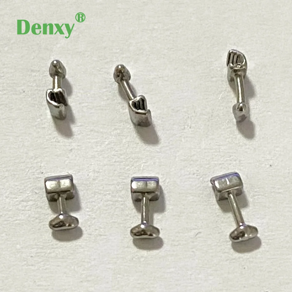 Denxy 100pcs Dental Orthodontic Crimpable Hook Dental Short Long Orthodontic Bracket ortho attachments lingual button