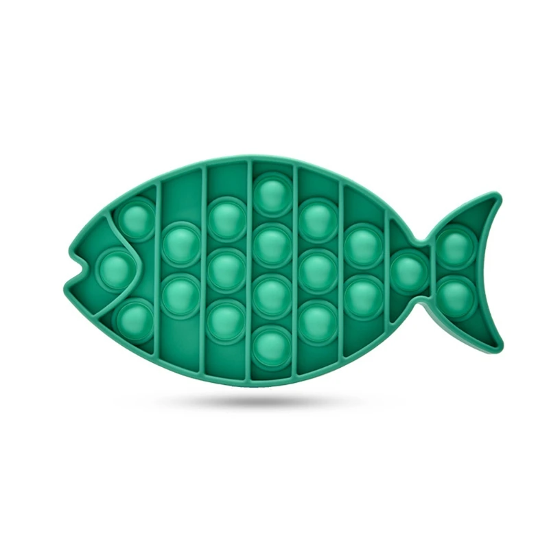 

Fish Shape Push-Pop Bubble Fidget Sensory Toy, Silicone Squeeze Sensory Toy Autism Special Needs Anxiety Stress Reliever H055