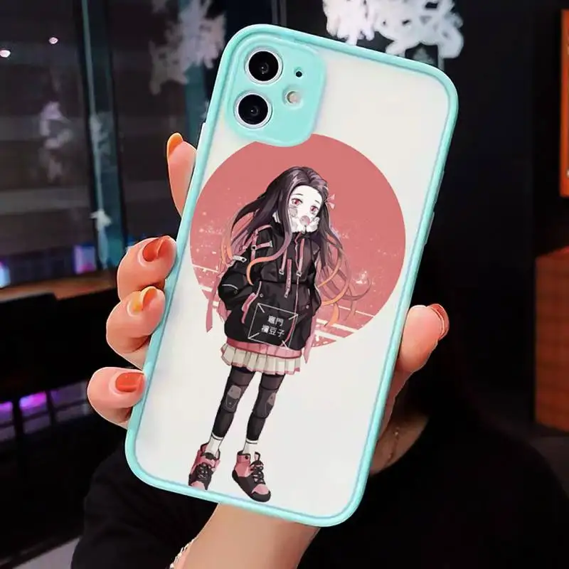 

Kamado Nezuko Kimetsu Phone Cases Matte Transparent For iPhone 12 Mini 11 Pro XR XS Max 7 8 Plus