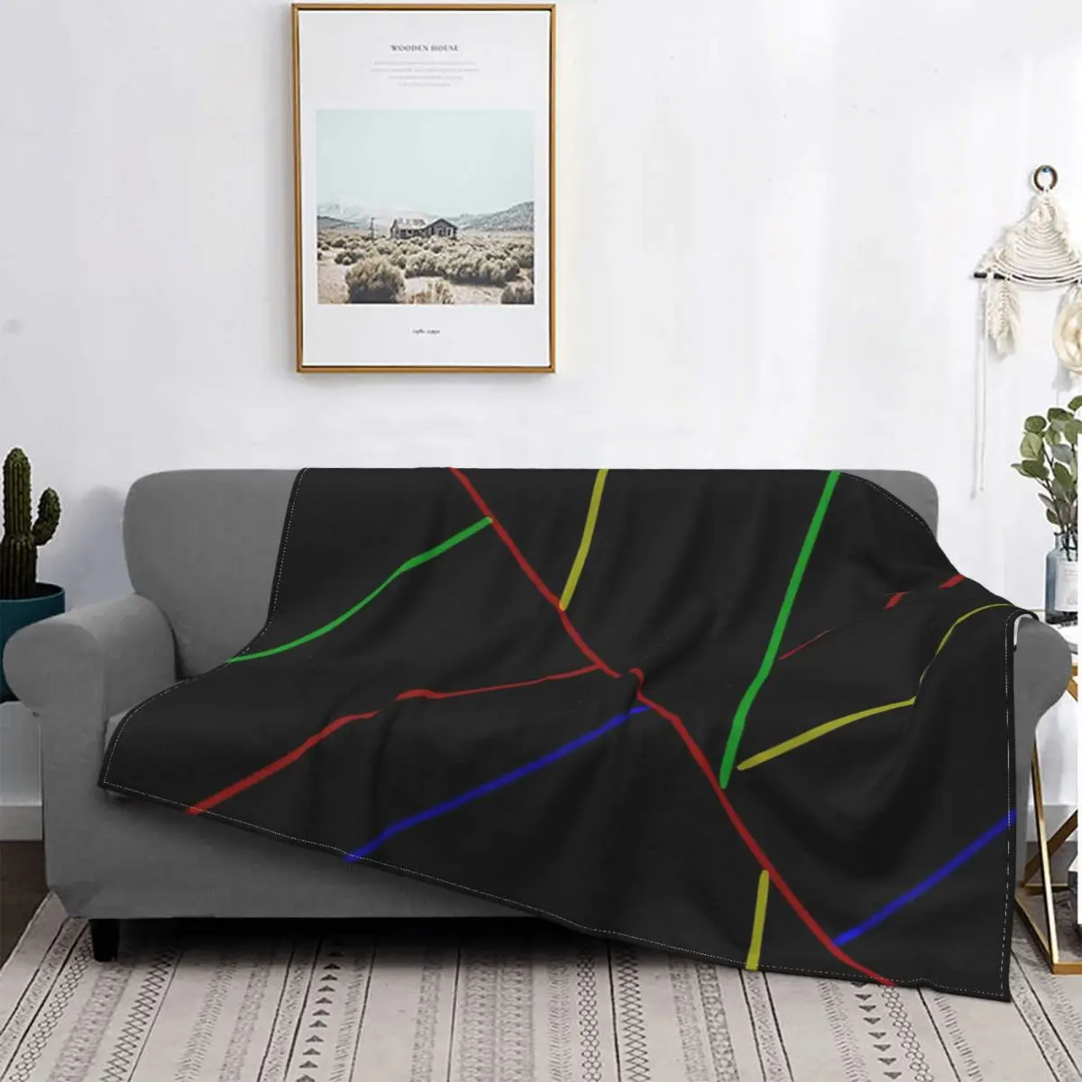 

Manta de líneas de colores, colcha para cama, alfombra a cuadros de muselina, manta Kawaii a cuadros en el sofá