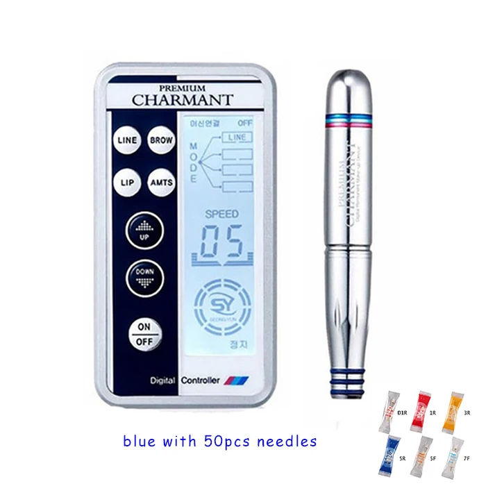 with 50pcs needle Dermografo Charmant 2 с 50 шт. иглы Digita Professional Micro pigmenacao Charmant Agulhas mts ручка набор легко нажать - Цвет: with 50pcs needle