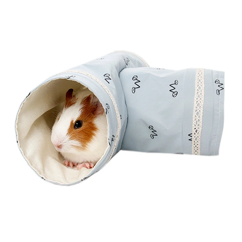 

40 PCS Natural Mixed Grass Stick Chinchilla Chew Toys with Chinchilla Guinea Pigs Tunnel Pet Bed Toy Blue