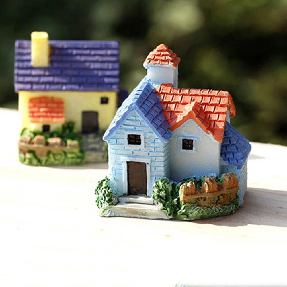 

Fairy Garden Miniature Resin House Villa Micro Landscape Bonsai Ornament Decor