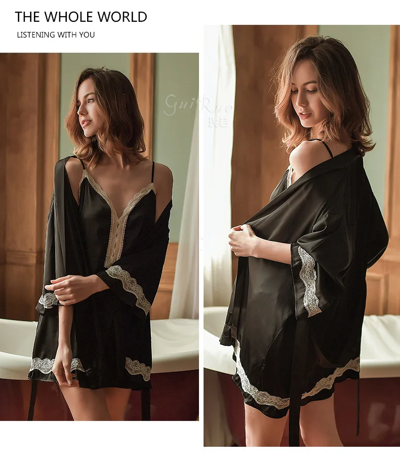 

Underwear Piece Suit Lace Sexy Pajamas Sexy Underwear Perspective Wear Ladies Mesh Gauze Nightdress