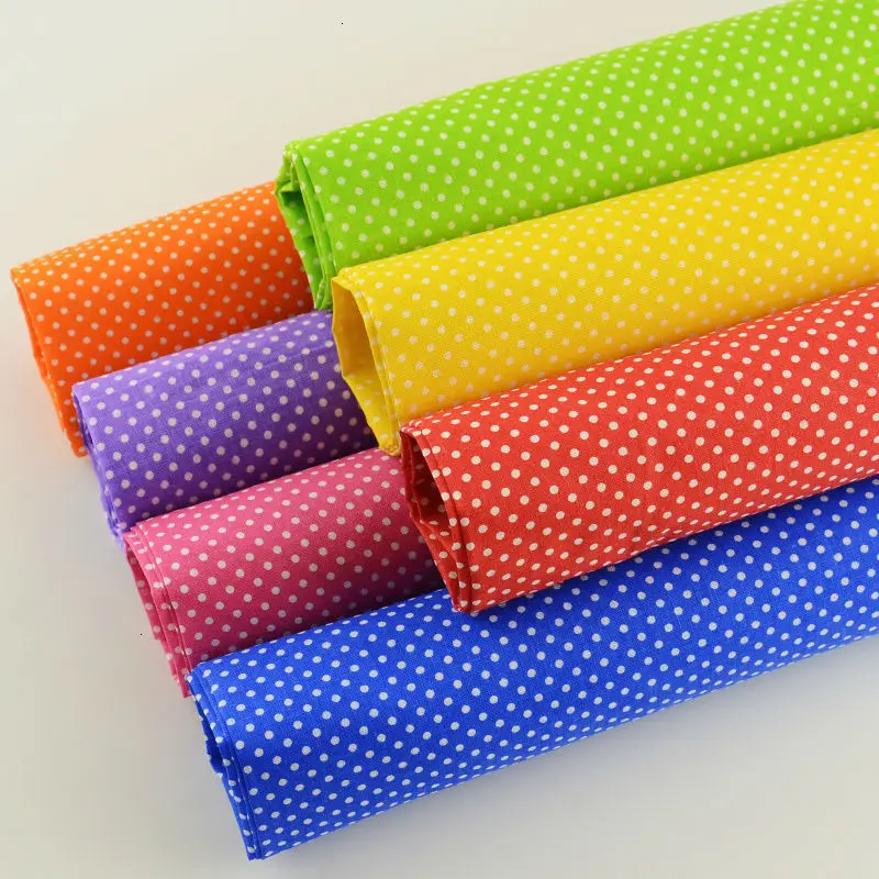 Booksew Telas Mini белый горошек Tissu 7 шт. хлопок стеганая ткань куклы DIY текстиль лоскутное шитье Tecido занавес Stoffen