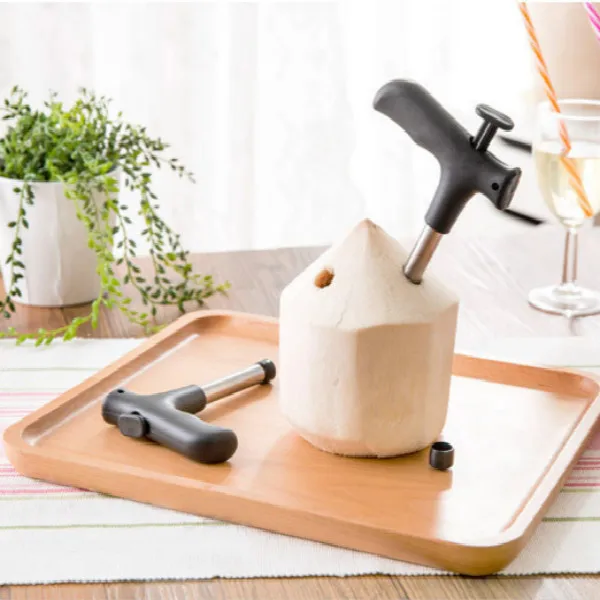 Открывалка для кокоса инструмент 1 шт. черный Coco удар Нажмите дрель соломенная