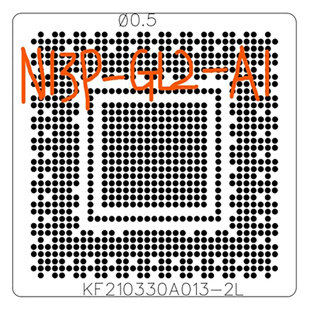 

BGA Stencil For N13P-GL2-A1 N11P-GV2H-A3 N13P-GL2-A1 N11P-GE1-A3 N11P-GV2-A3 0.5MM Direct Heating 80/90MM Reballing Stencils Tem